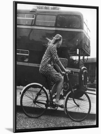 An Oxford Student on Her Bike-Henry Grant-Mounted Photographic Print