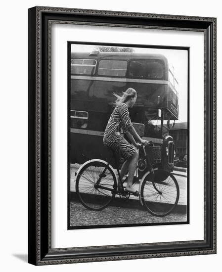 An Oxford Student on Her Bike-Henry Grant-Framed Photographic Print