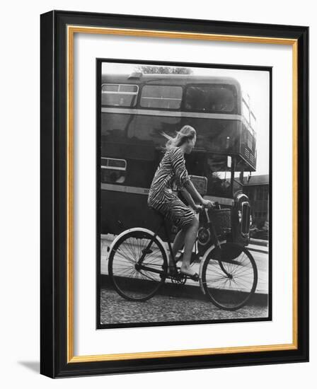 An Oxford Student on Her Bike-Henry Grant-Framed Photographic Print