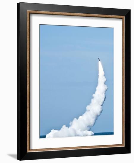 An Unarmed Trident II D5 Missile Launches from USS Nevada-Stocktrek Images-Framed Photographic Print