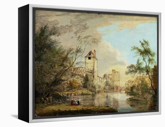 An Unfinished View of the West Gate, Canterbury, C.1790-1800 (Pen, Brown Ink and Oil on Paper)-Paul Sandby-Framed Premier Image Canvas