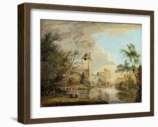 An Unfinished View of the West Gate, Canterbury, C.1790-1800 (Pen, Brown Ink and Oil on Paper)-Paul Sandby-Framed Giclee Print