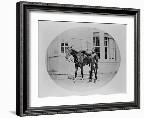 An Unidentified Cavalry Officer and His Mount, 1875-Robert French-Framed Giclee Print