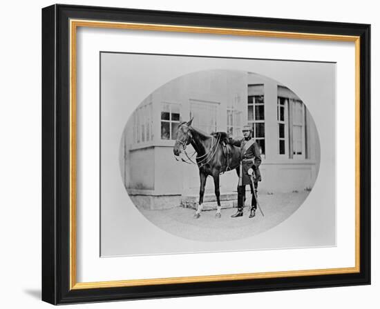 An Unidentified Cavalry Officer and His Mount, 1875-Robert French-Framed Giclee Print