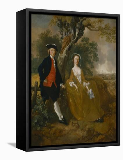 An Unknown Couple in a Landscape-Thomas Gainsborough-Framed Premier Image Canvas