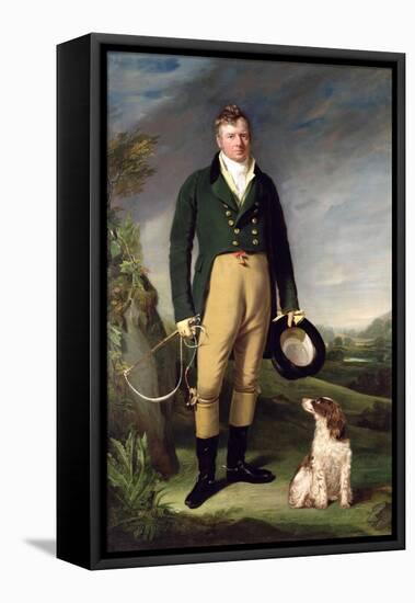 An Unknown Man with His Dog, 1815-William Owen-Framed Premier Image Canvas