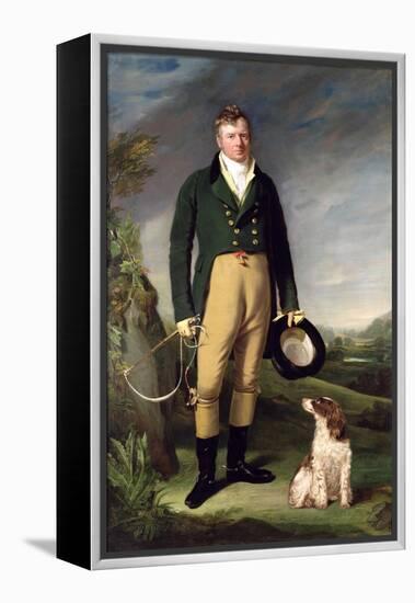 An Unknown Man with His Dog, 1815-William Owen-Framed Premier Image Canvas