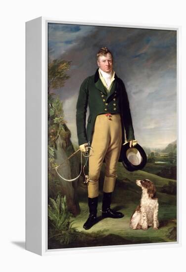 An Unknown Man with His Dog, 1815-William Owen-Framed Premier Image Canvas