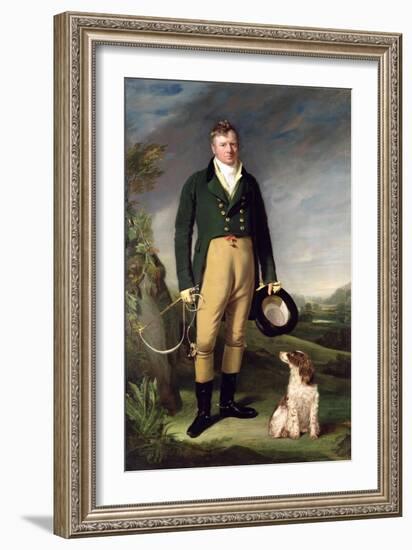 An Unknown Man with His Dog, 1815-William Owen-Framed Giclee Print