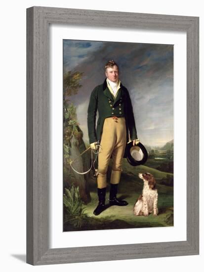 An Unknown Man with His Dog, 1815-William Owen-Framed Giclee Print