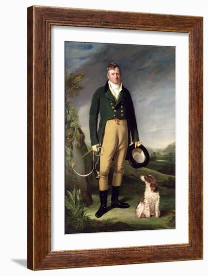 An Unknown Man with His Dog, 1815-William Owen-Framed Giclee Print