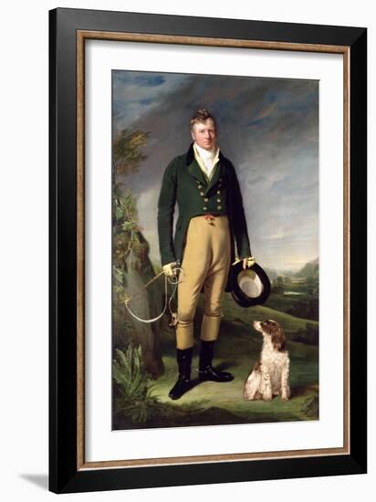 An Unknown Man with His Dog, 1815-William Owen-Framed Giclee Print