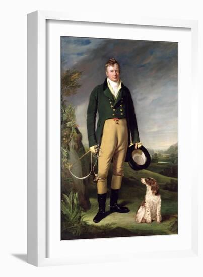 An Unknown Man with His Dog, 1815-William Owen-Framed Giclee Print