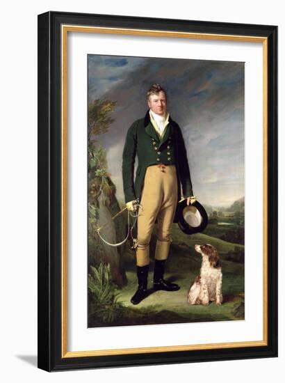 An Unknown Man with His Dog, 1815-William Owen-Framed Giclee Print