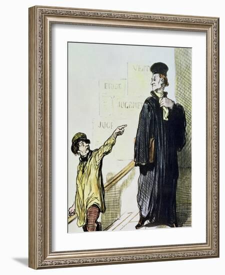 An Unsatisfied Client, from the Series "Les Gens de Justice", circa 1846-Honore Daumier-Framed Giclee Print