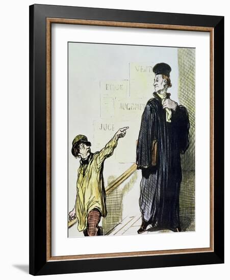 An Unsatisfied Client, from the Series "Les Gens de Justice", circa 1846-Honore Daumier-Framed Giclee Print