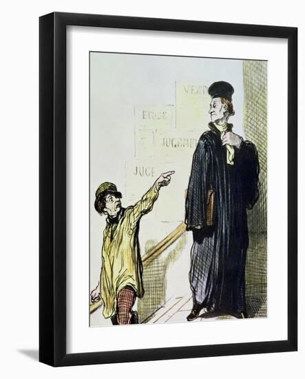 An Unsatisfied Client, from the Series "Les Gens de Justice", circa 1846-Honore Daumier-Framed Giclee Print