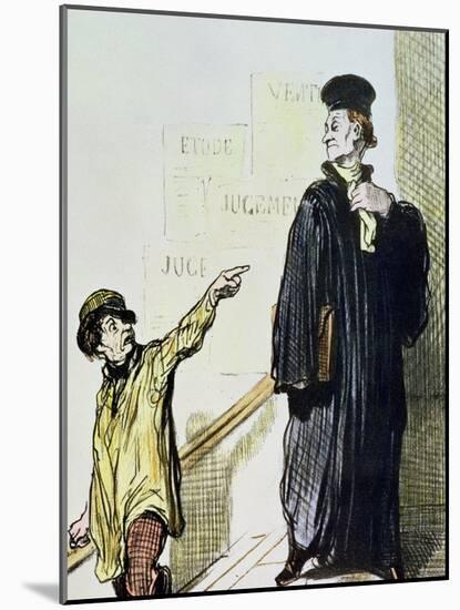 An Unsatisfied Client, from the Series "Les Gens de Justice", circa 1846-Honore Daumier-Mounted Giclee Print