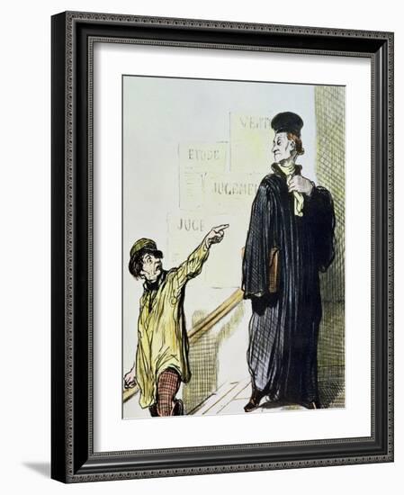 An Unsatisfied Client, from the Series "Les Gens de Justice", circa 1846-Honore Daumier-Framed Giclee Print