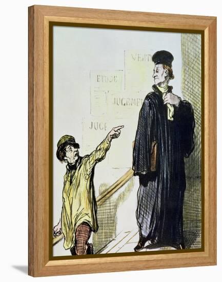 An Unsatisfied Client, from the Series "Les Gens de Justice", circa 1846-Honore Daumier-Framed Premier Image Canvas