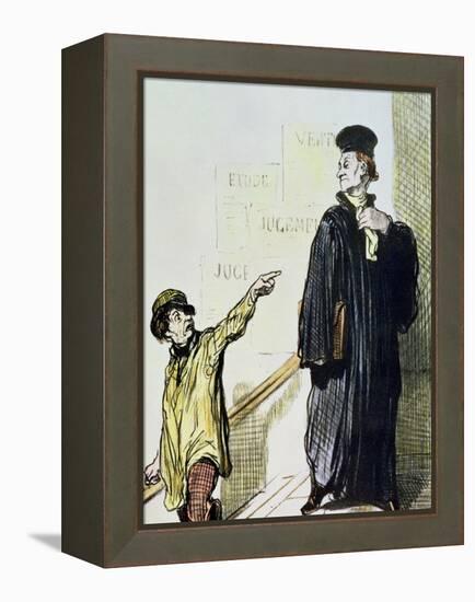 An Unsatisfied Client, from the Series "Les Gens de Justice", circa 1846-Honore Daumier-Framed Premier Image Canvas