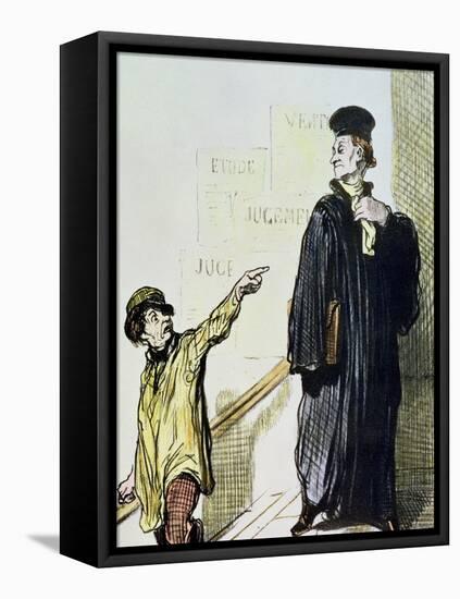 An Unsatisfied Client, from the Series "Les Gens de Justice", circa 1846-Honore Daumier-Framed Premier Image Canvas