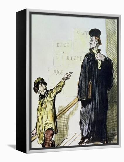 An Unsatisfied Client, from the Series "Les Gens de Justice", circa 1846-Honore Daumier-Framed Premier Image Canvas