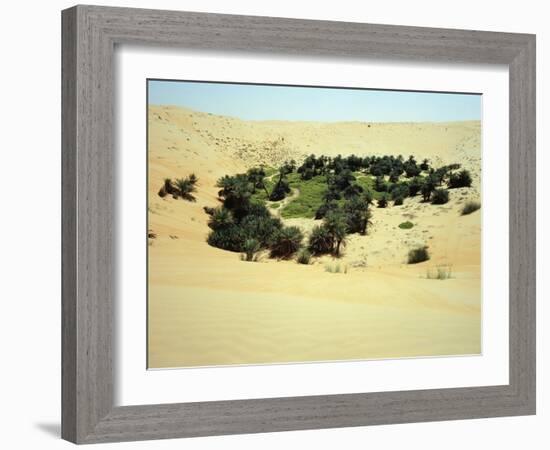 An untended oasis at the "Rub 'al-Khali", the Empty Quarter-Werner Forman-Framed Giclee Print