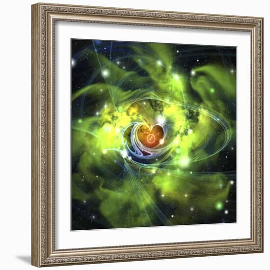 An Unusual Nebula in the Cosmos Has a Heart at its Center-null-Framed Art Print