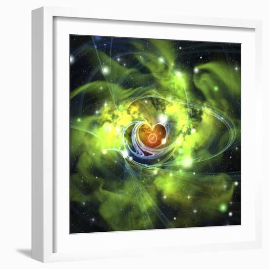 An Unusual Nebula in the Cosmos Has a Heart at its Center-null-Framed Art Print