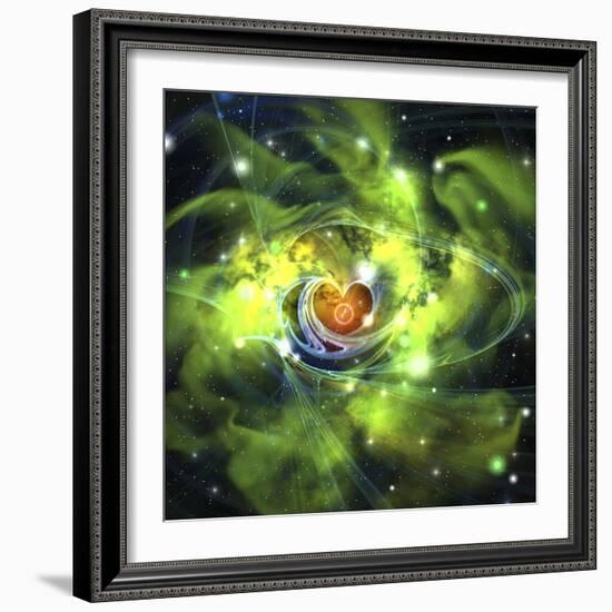 An Unusual Nebula in the Cosmos Has a Heart at its Center-null-Framed Art Print