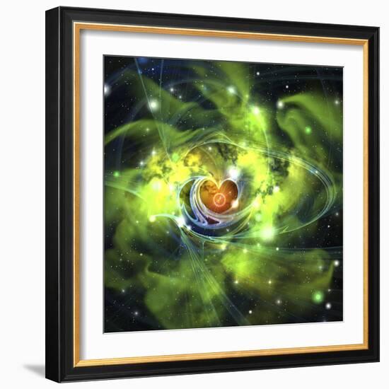 An Unusual Nebula in the Cosmos Has a Heart at its Center-null-Framed Art Print