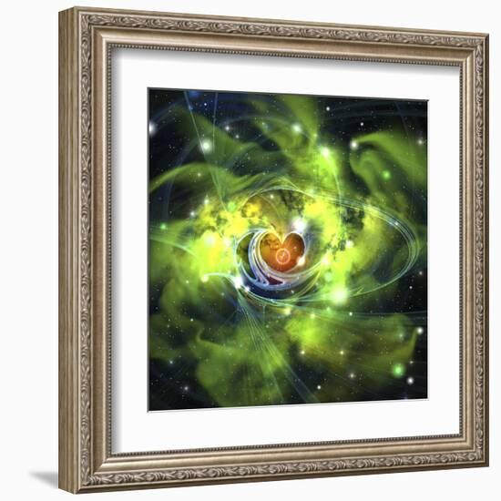 An Unusual Nebula in the Cosmos Has a Heart at its Center-null-Framed Art Print