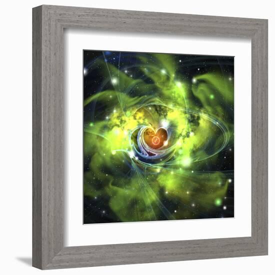 An Unusual Nebula in the Cosmos Has a Heart at its Center-null-Framed Art Print