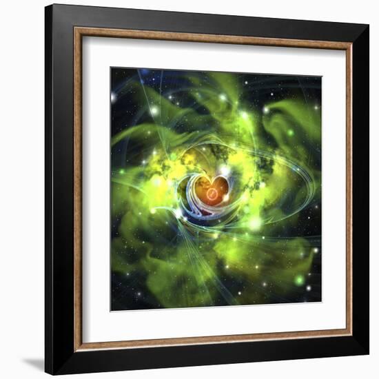 An Unusual Nebula in the Cosmos Has a Heart at its Center-null-Framed Art Print