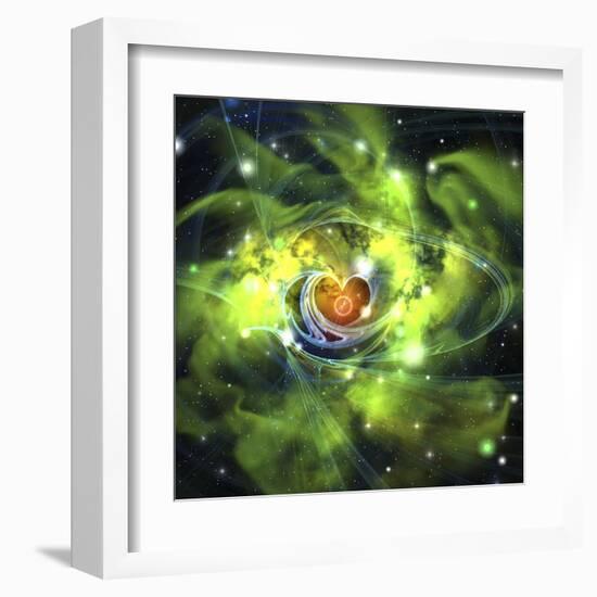 An Unusual Nebula in the Cosmos Has a Heart at its Center-null-Framed Art Print