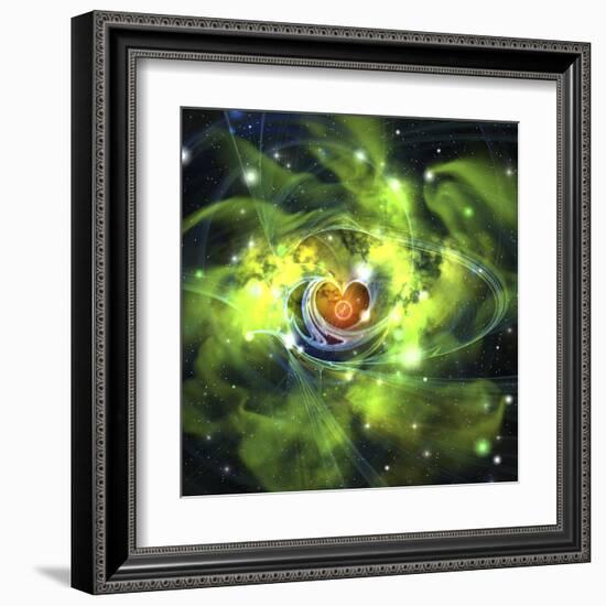 An Unusual Nebula in the Cosmos Has a Heart at its Center-null-Framed Art Print