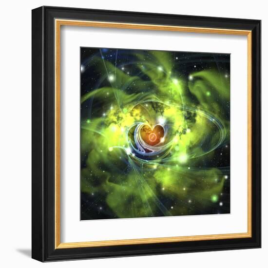 An Unusual Nebula in the Cosmos Has a Heart at its Center-null-Framed Art Print