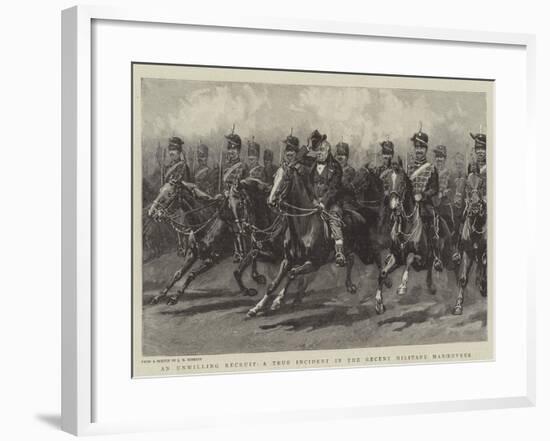 An Unwilling Recruit, a True Incident in the Recent Military Manoeuvres-null-Framed Giclee Print