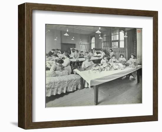 An Upholstery Class for Female Students at Borough Polytechnic, Southwark, London, 1911-null-Framed Photographic Print