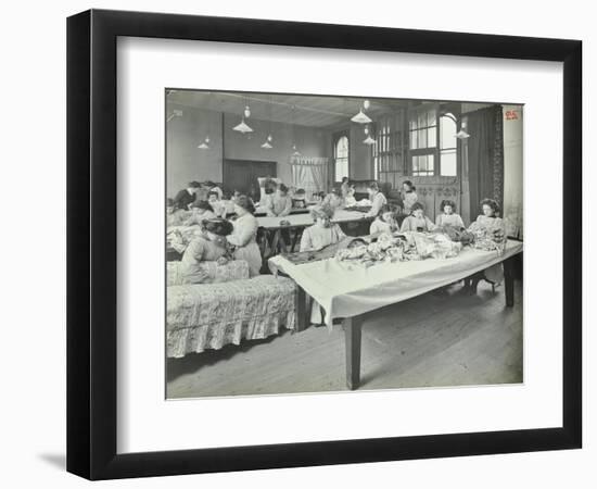 An Upholstery Class for Female Students at Borough Polytechnic, Southwark, London, 1911-null-Framed Photographic Print