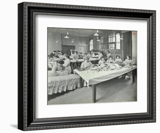 An Upholstery Class for Female Students at Borough Polytechnic, Southwark, London, 1911-null-Framed Photographic Print