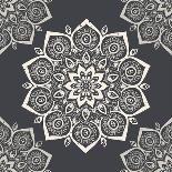 Ornament Black White Card with Mandala. Geometric Circle Element Made in Vector. Perfect Cards for-An Vino-Stretched Canvas