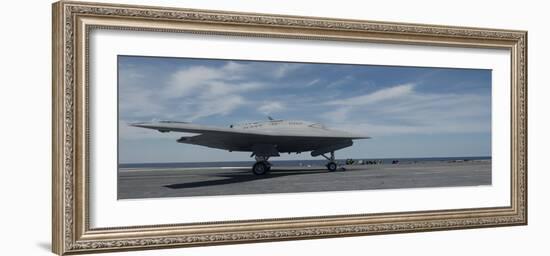 An X-47B Unmanned Combat Air System Launches from USS George H.W. Bush-null-Framed Photographic Print