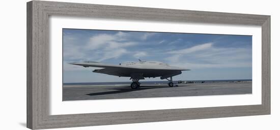 An X-47B Unmanned Combat Air System Launches from USS George H.W. Bush-null-Framed Photographic Print