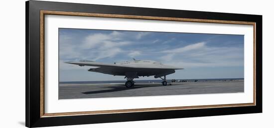 An X-47B Unmanned Combat Air System Launches from USS George H.W. Bush-null-Framed Photographic Print