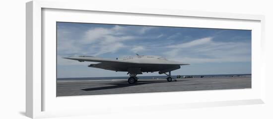 An X-47B Unmanned Combat Air System Launches from USS George H.W. Bush-null-Framed Photographic Print