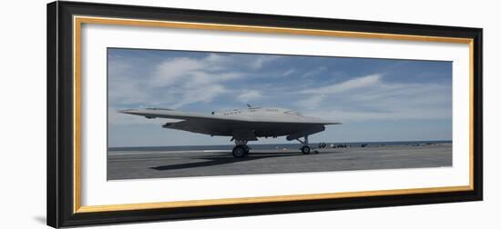 An X-47B Unmanned Combat Air System Launches from USS George H.W. Bush-null-Framed Photographic Print