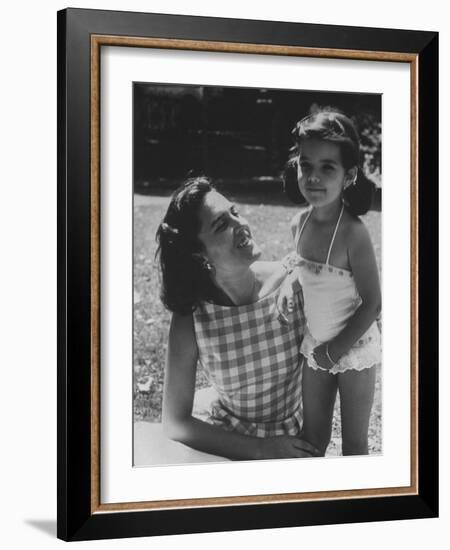 Ana Belen in Garden with Mother Carmen Ordonez-Loomis Dean-Framed Photographic Print