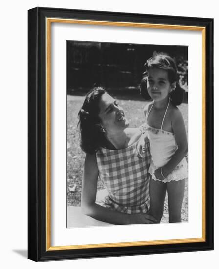 Ana Belen in Garden with Mother Carmen Ordonez-Loomis Dean-Framed Photographic Print